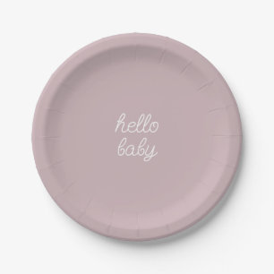 Assiettes En Carton Bonjour Baby Sip et voir et Baby shower Party Plaq