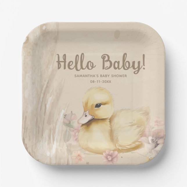 Assiettes En Carton Bonjour bébé ! baby shower boho (Recto)