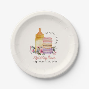 Assiettes En Carton Bonjour Bébé Français Macarons & Baby shower du la