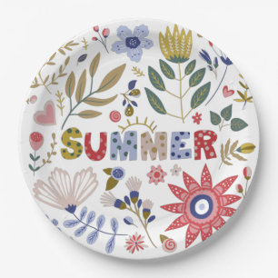 Assiettes En Carton Bonjour École, Bonjour Été Et Fleurs