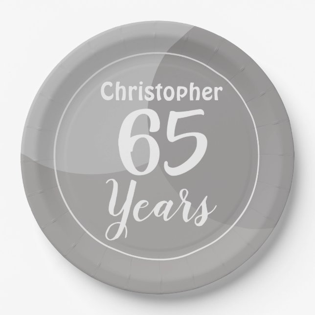 Assiettes En Carton Bonne 65e plaque de papier d'anniversaire (Devant)