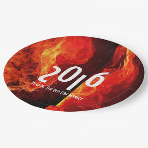 Assiettes En Carton Bonne année 2016 Année du singe du feu rouge