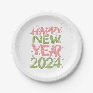 Assiettes En Carton Bonne année 2024