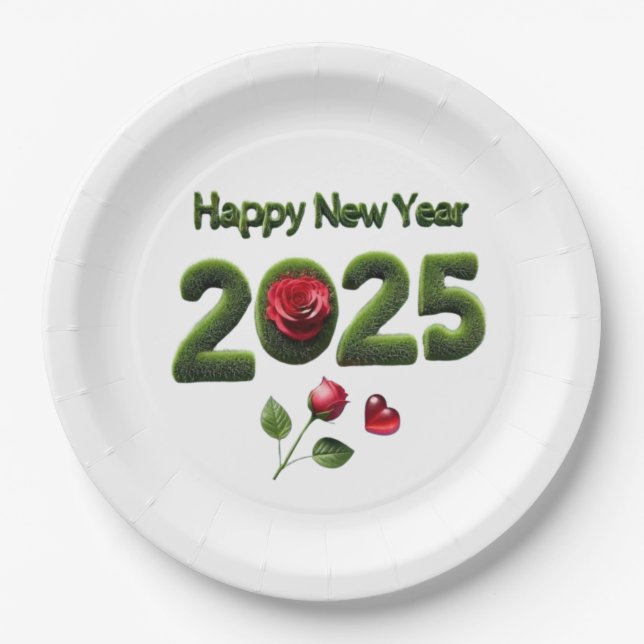 Assiettes En Carton Bonne année 2025 (Devant)