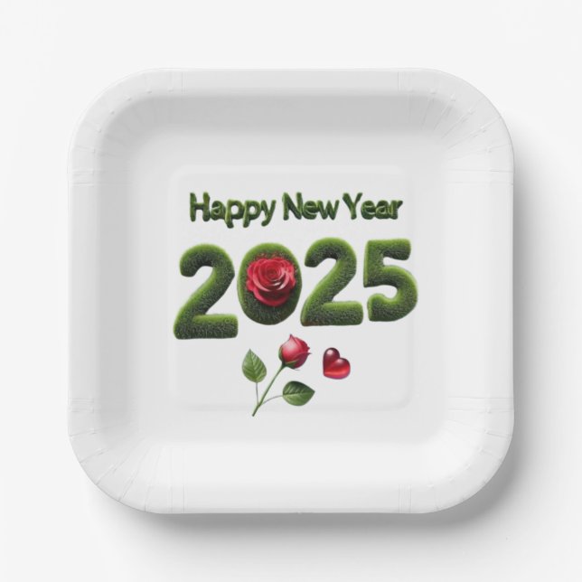 Assiettes En Carton Bonne année 2025 (Recto)