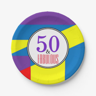 Assiettes En Carton Bonne fête d'anniversaire fabuleuse   Motif de ban