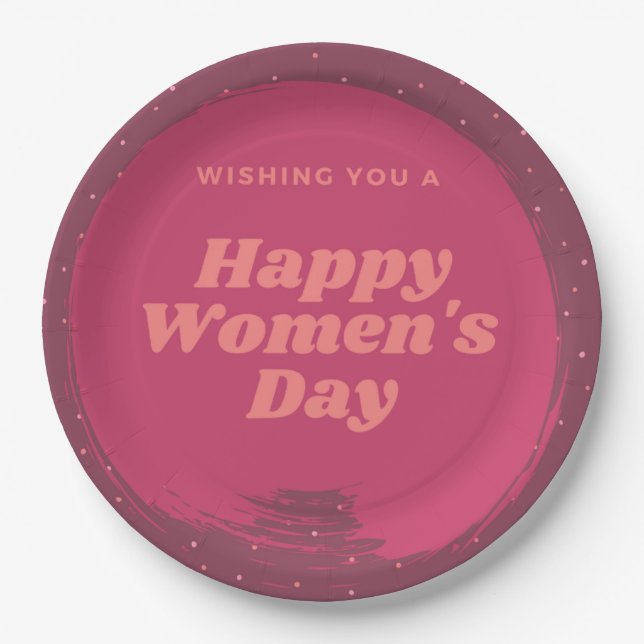 Assiettes En Carton Bonne fête des femmes souhaite rouge (Devant)