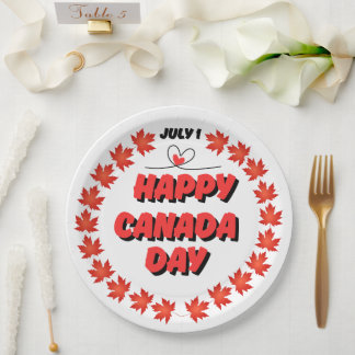Assiettes En Carton Bonne fête du Canada