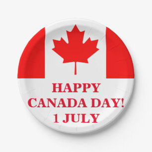 ASSIETTES EN CARTON BONNE JOURNÉE DU CANADA!