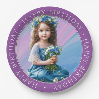 Assiettes En Carton Bonne plaque de papier rond d'anniversaire