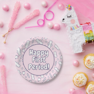 Assiettes En Carton Bonne Première Période Pink Cute Tampon Pad