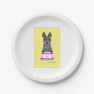 ASSIETTES EN CARTON BONNE SCOTTIE ANNIVERSAIRE