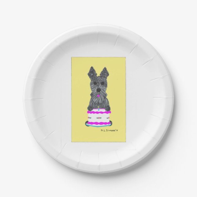ASSIETTES EN CARTON BONNE SCOTTIE ANNIVERSAIRE (Devant)