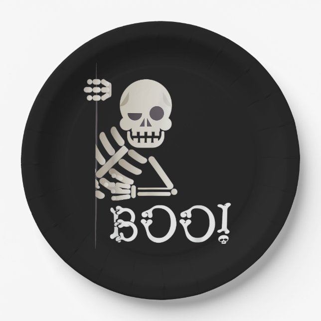 Assiettes En Carton Boo ! Cute Masquer Peekaboo Effrayant Enfants Hall (Devant)