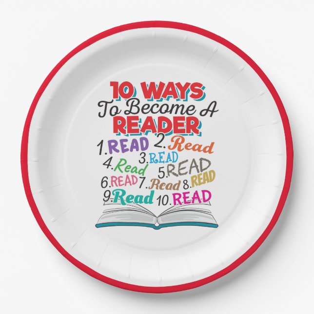 Assiettes En Carton Book Lover 10 Ways to Become a Reader (Devant)