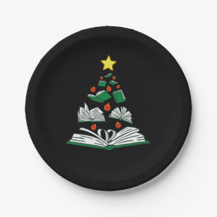 Assiettes En Carton Bookish Christmas Tree III