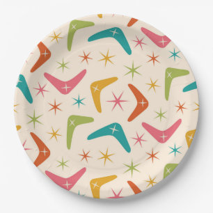Assiettes En Carton Boomerang de style milieu de siècle avec explosion