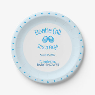 Assiettes En Carton Bootie Call Bleu Bébé Garçon Douche Plaque de papi
