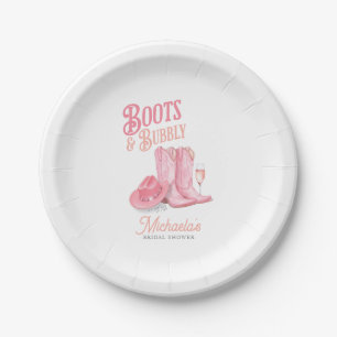 Assiettes En Carton Boots & Bubbly Western Cowgirl Fête des mariées ro