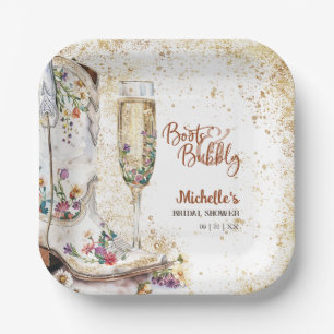 Assiettes En Carton Boots et Bubbly Western Bride Wild West Country