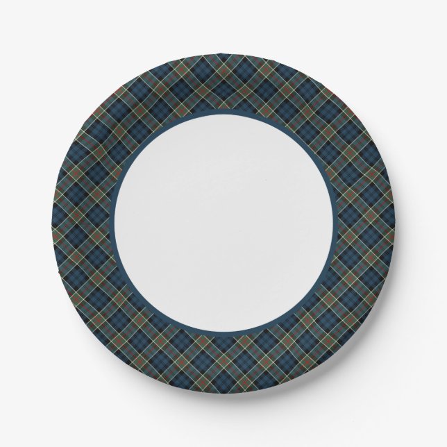 Assiettes En Carton Bordure Clan Colquhoun et Calhoun Tartan (Devant)