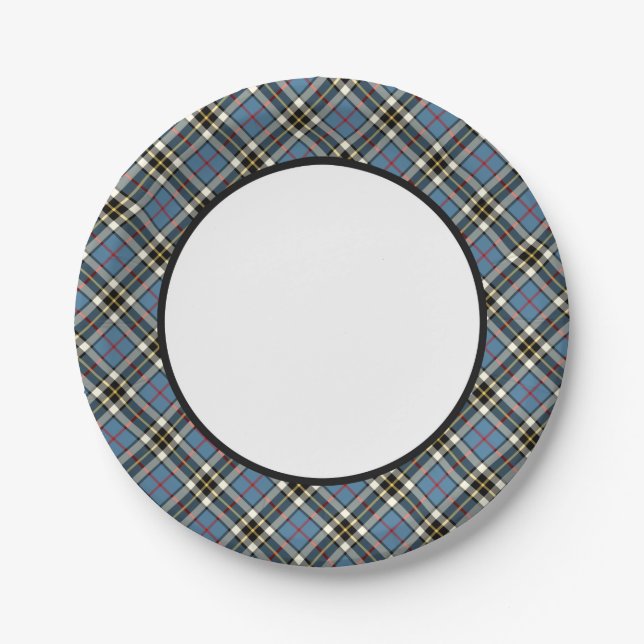 Assiettes En Carton Bordure de tatan bleu Clan Thompson (Devant)