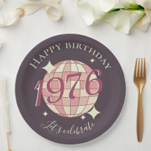 Born in 1976 50th birthday party decor Paper Plate