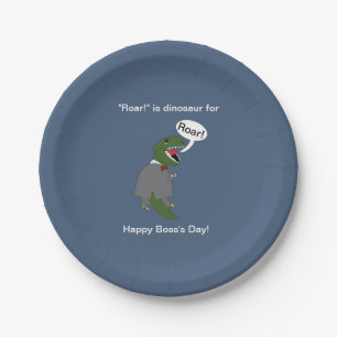 Assiettes En Carton Boss Homme Dinosaur Funny Boss Day Personnaliser