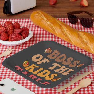 Assiettes En Carton Boss Of The Kids Table Drôle Thanksgiving Turquie