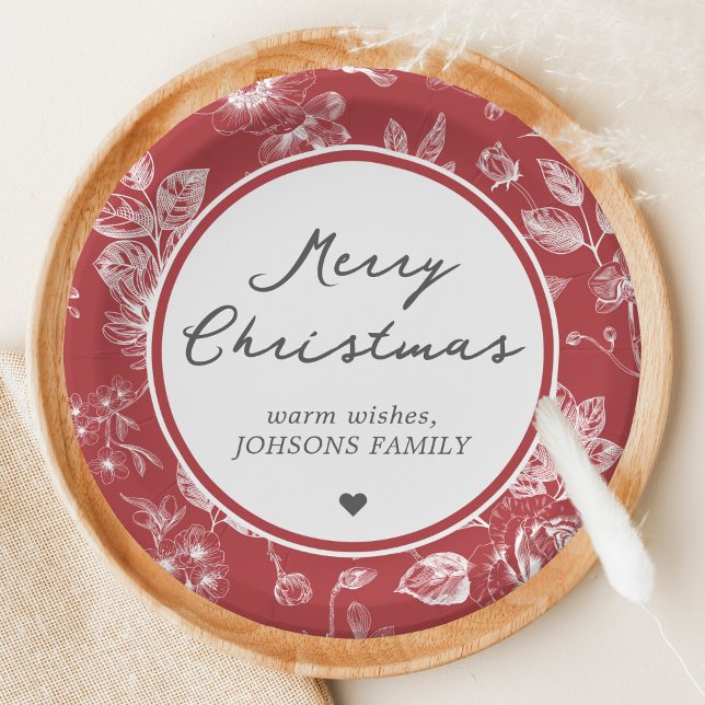 Assiettes En Carton Botanical Christmas (Christmas Family Holiday Paper Plate)