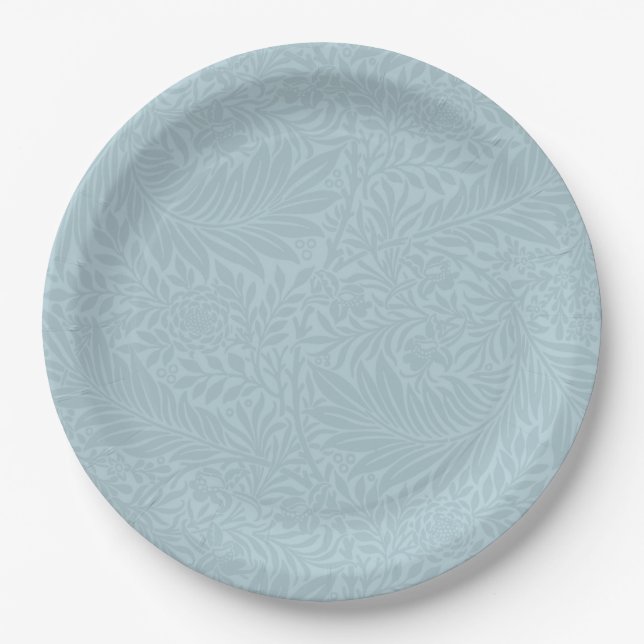 Assiettes En Carton Botanique Florale Bleue Moderne (Devant)