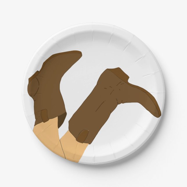 Assiettes En Carton Bottes Cowboy (Devant)