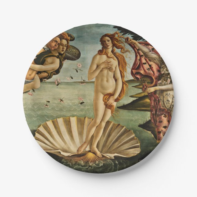 Assiettes En Carton Botticelli - La Naissance De Vénus (Devant)