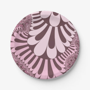 Assiettes En Carton Boucle rose et Rose