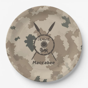 Assiettes En Carton Bouclier Maccabee du désert et oreilles