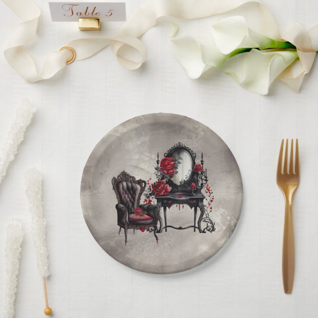 Assiettes En Carton Boudoir | Vanity Mirror et Victorian Parlor (Mariage)