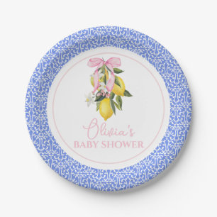 Assiettes En Carton Boue rose citron La Dolce Vita Baby shower