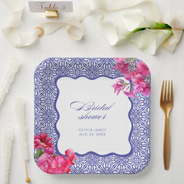 Assiettes En Carton Bougainvillea italienne pour une baby shower (Mariage)