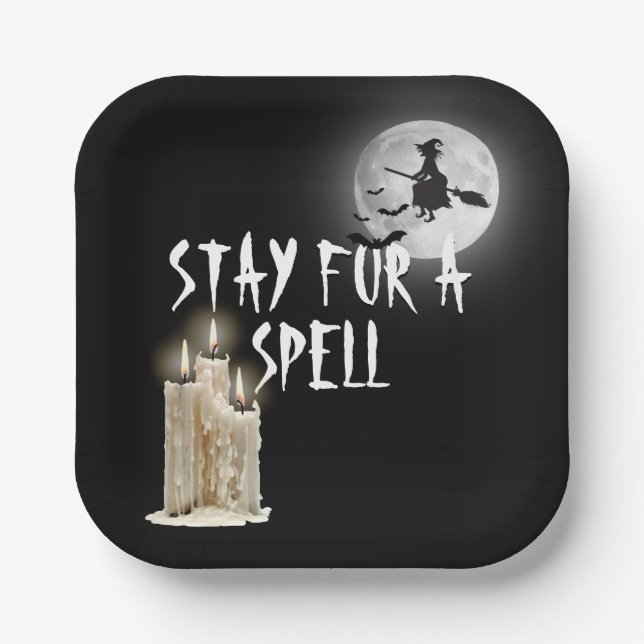 Assiettes En Carton Bougies d'Halloween (Recto)