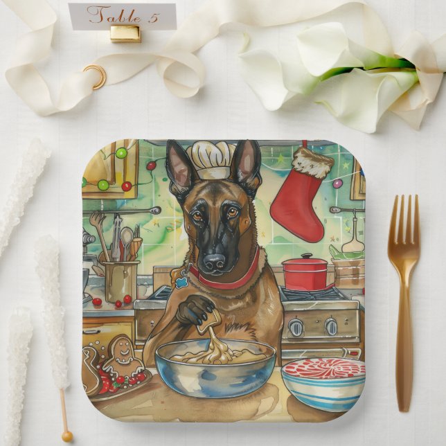 Assiettes En Carton Boulangerie de Noël belge Malinoi (Mariage)