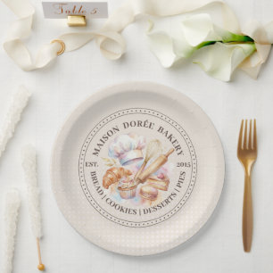 Assiettes En Carton Boulangerie Magasin Pâtissier Dessert Sucreries Gâ