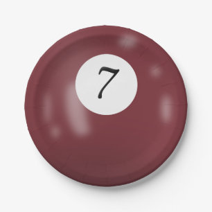 Assiettes En Carton Boule de billard numéro 7