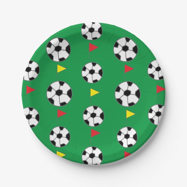 Assiettes En Carton Boule de football (Devant)