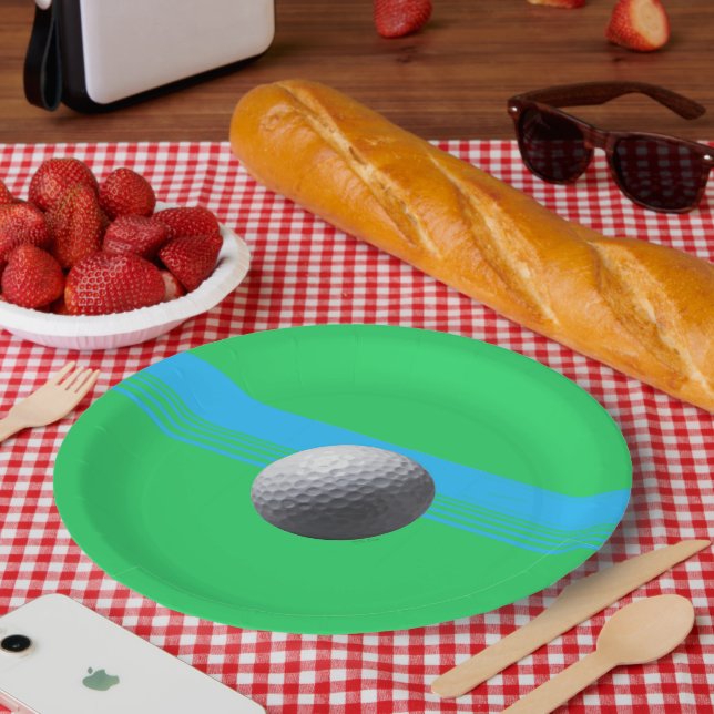 Assiettes En Carton Boule de golf grandes plaques de papier (Pique-nique)