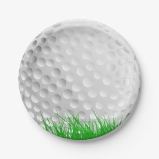 Assiettes En Carton Boule de golf sur l'herbe