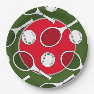 Assiettes En Carton Boule de tennis boule noire encre rouge vert Noël