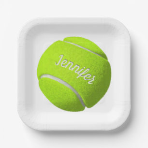 Assiettes En Carton Boule de tennis personnalisée  
