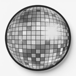 Assiettes En Carton Boule Disco Super Rétro
