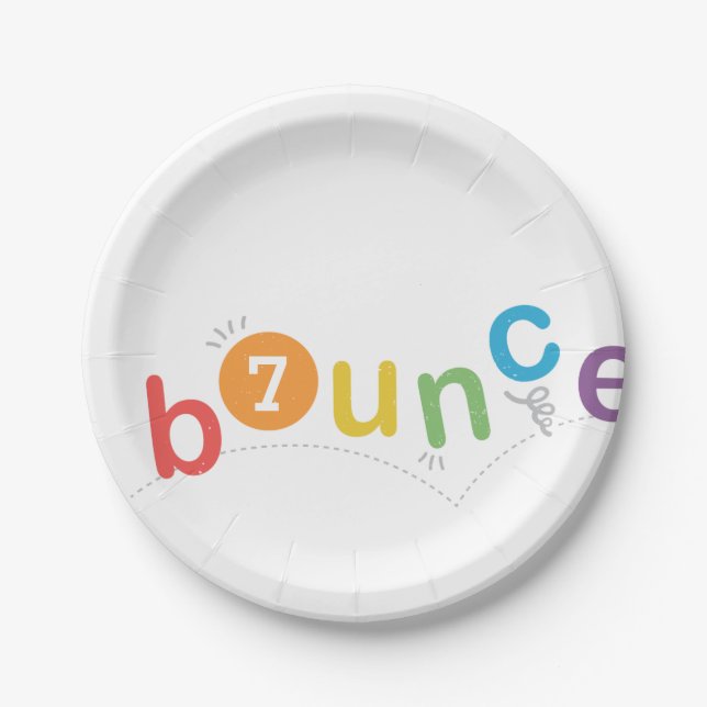 Assiettes En Carton Bounce Colorful Anniversaire de enfant party (Devant)