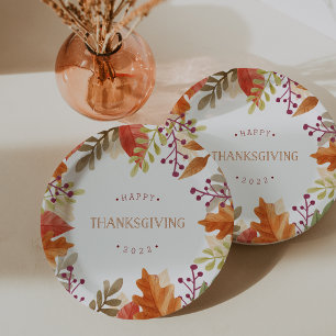 Assiettes En Carton Bounty d'automne   BON THANKSGIVING